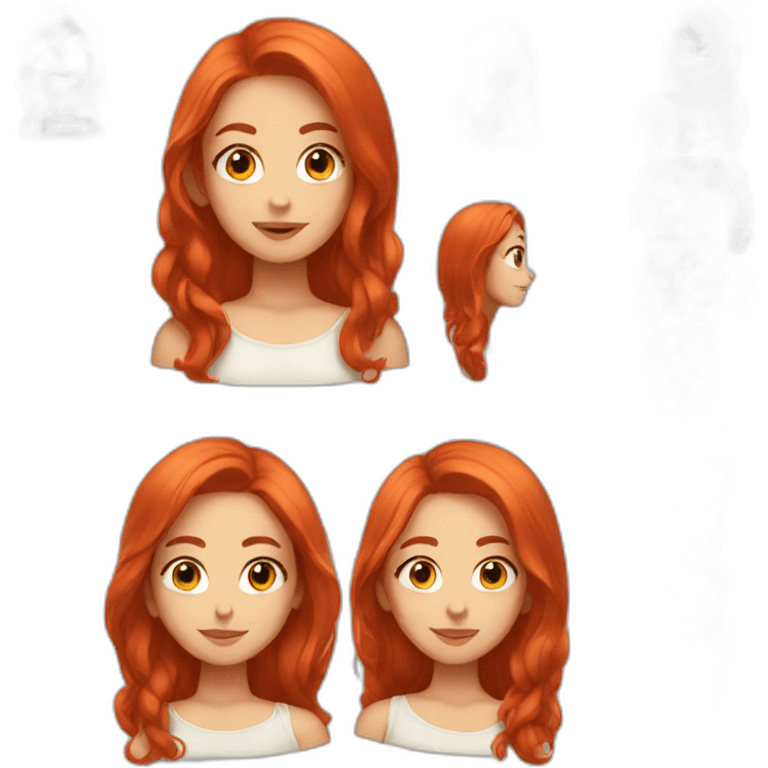 A girl with red hair emoji