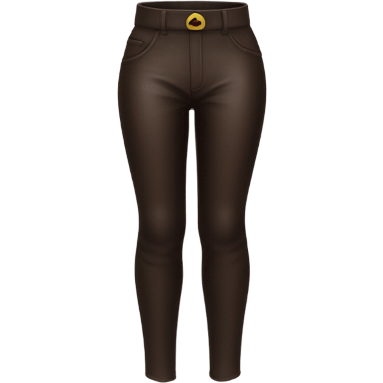 Dark brown High waisted leather pants isolated emoji