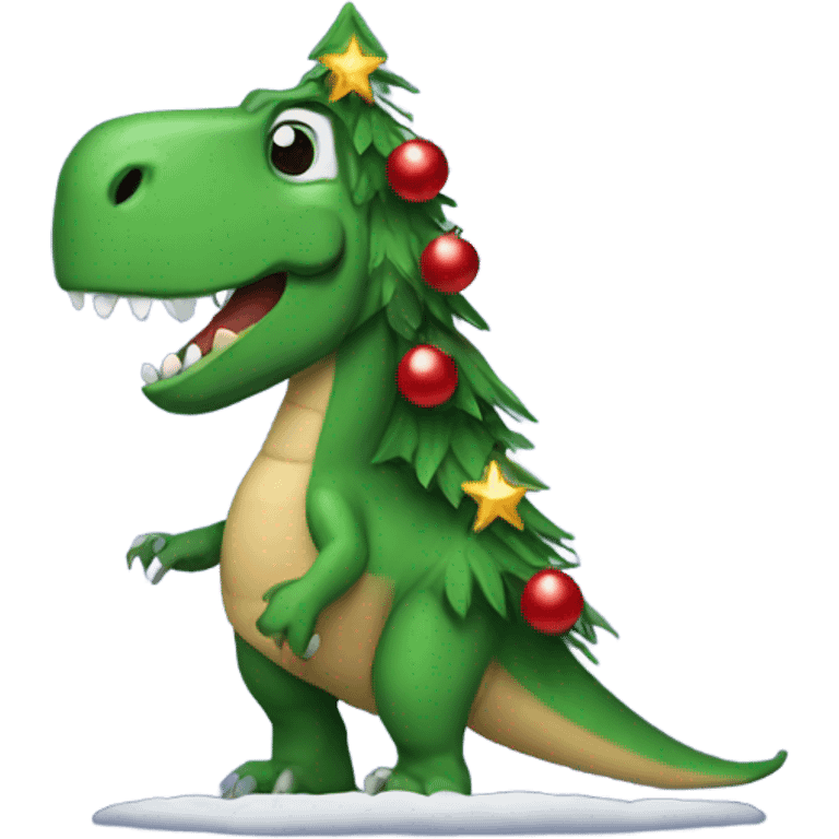 dinosaur christmas tree emoji