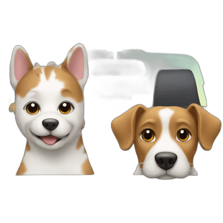 dog and cat in the car emoji