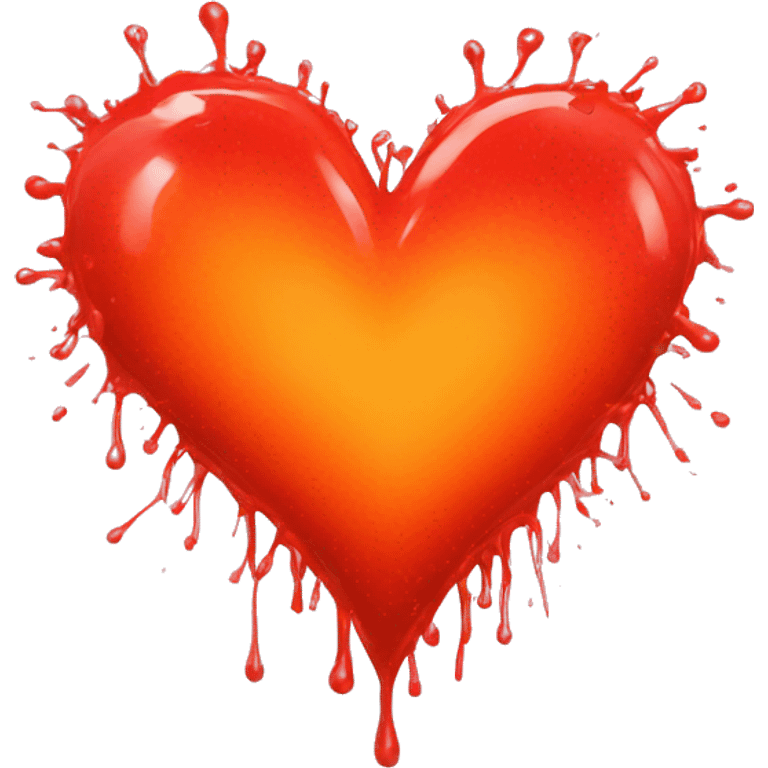 big splattered heart red glowing orange-red warmth love emoji