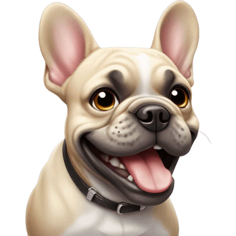 French bulldog laughing emoji