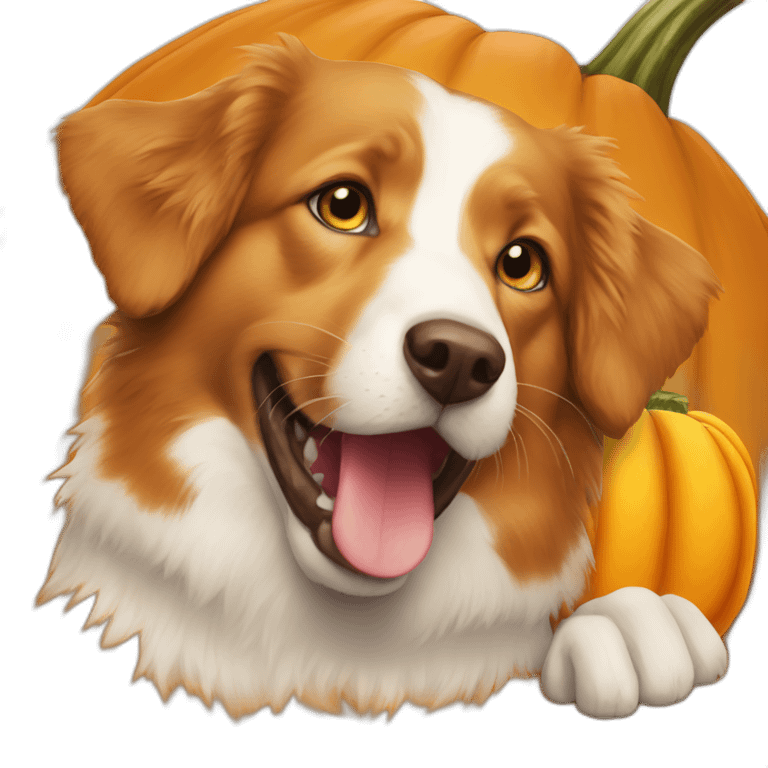 Toller-is-eating-a-pumpkin emoji