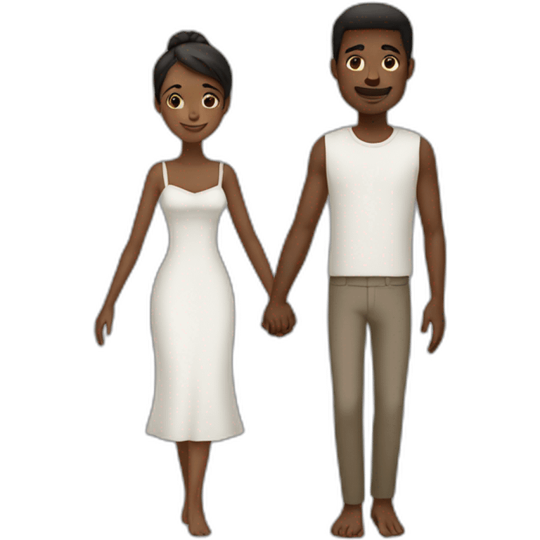 A black couple holding hands emoji