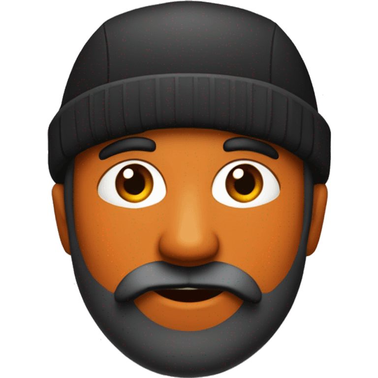 je veux un émoji avec une peau noir avec une barbe et un bonnet orange et des yeux marron  emoji