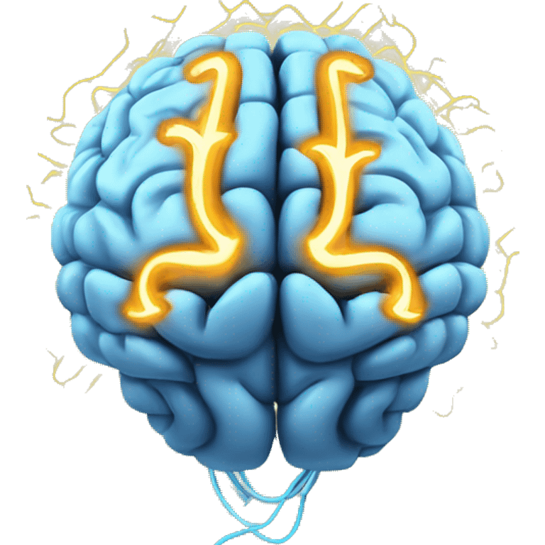 Brain with electrical waves emoji