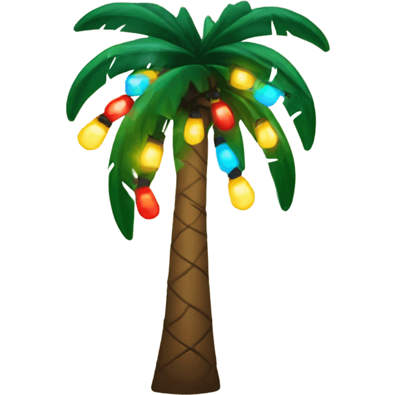 Palm tree with Christmas lights emoji