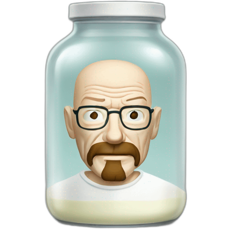 Walter white figure in jar with milk emoji