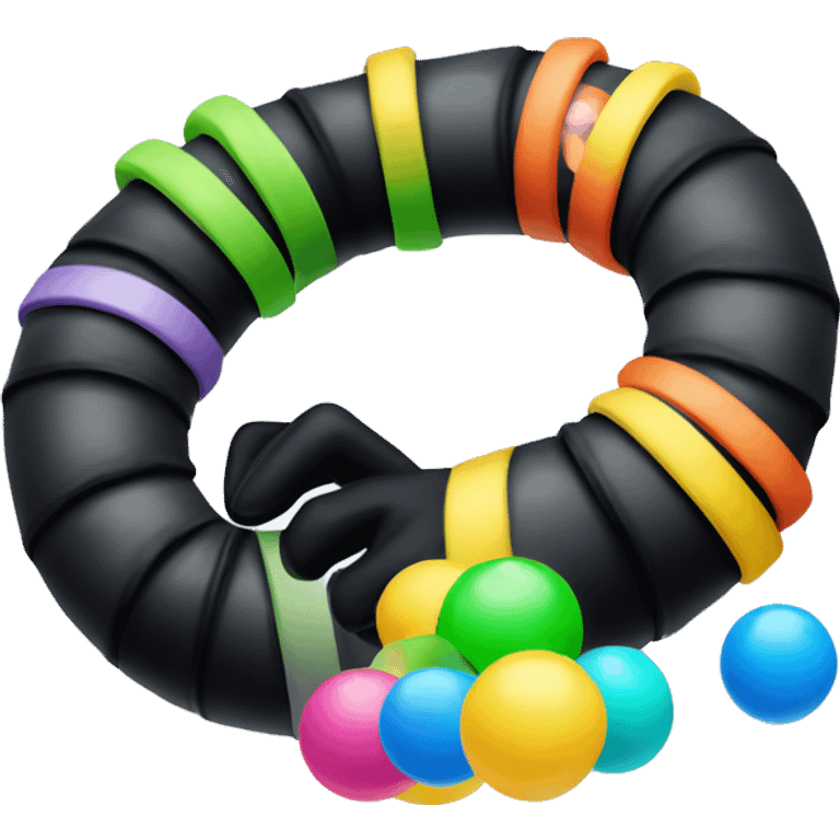 A Slinky spring arm with a black glove coming out of the ball pit emoji