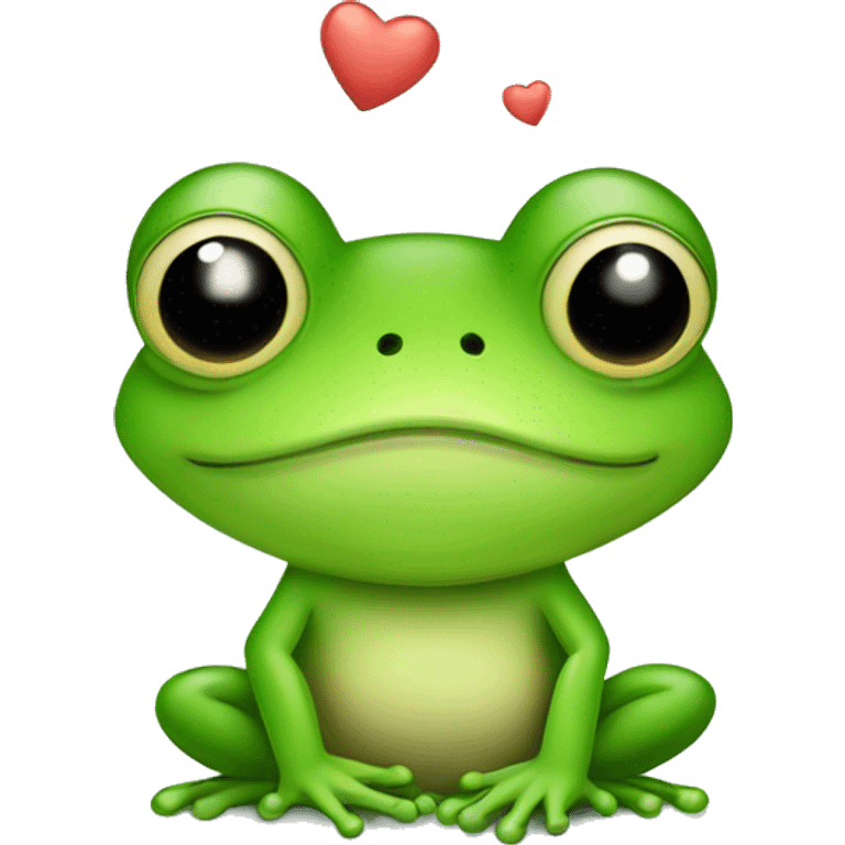 Cute frog with kisses  emoji