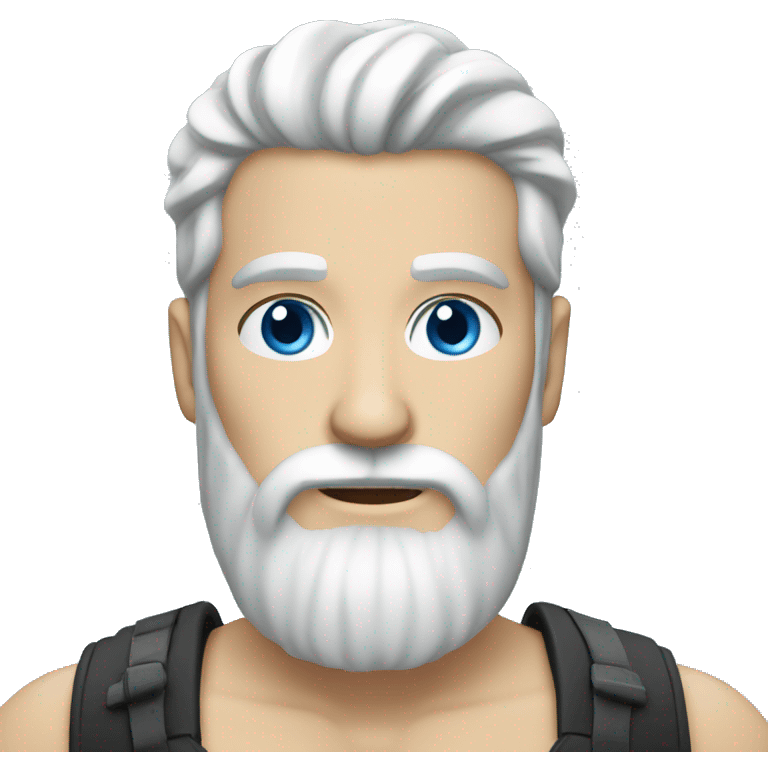 White man with long beard with blue eyesblack hair emoji