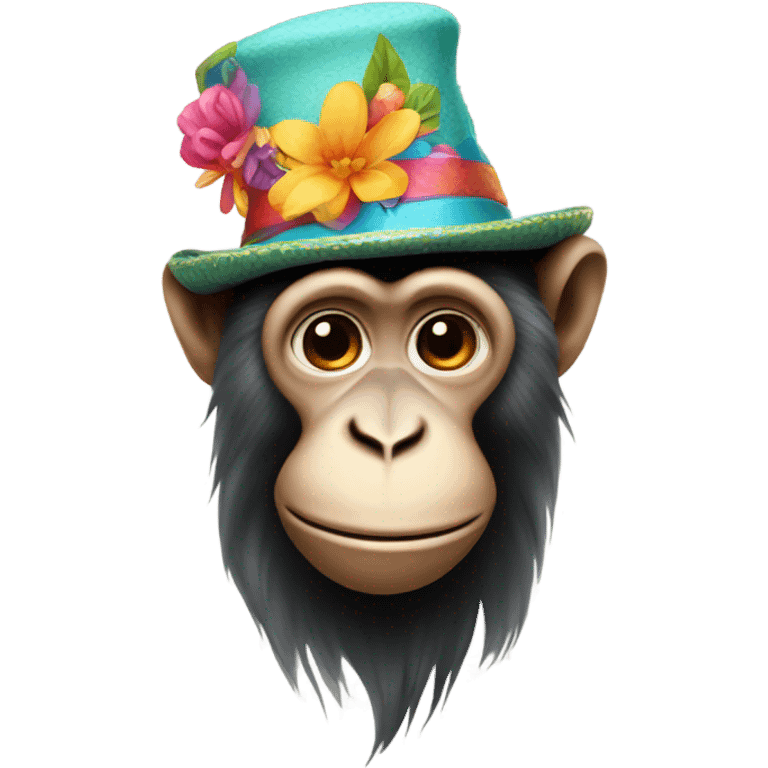 Monkey why a hat  emoji