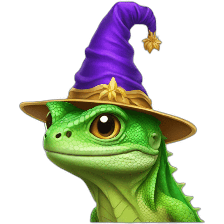 lizard with wizard hat emoji