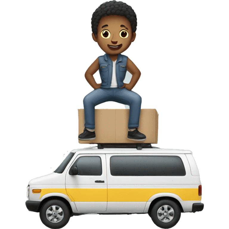 person on top of a van emoji