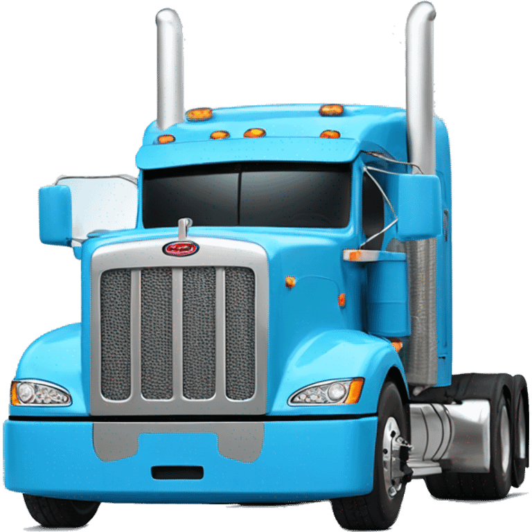 Sky blue peterbilt truck emoji