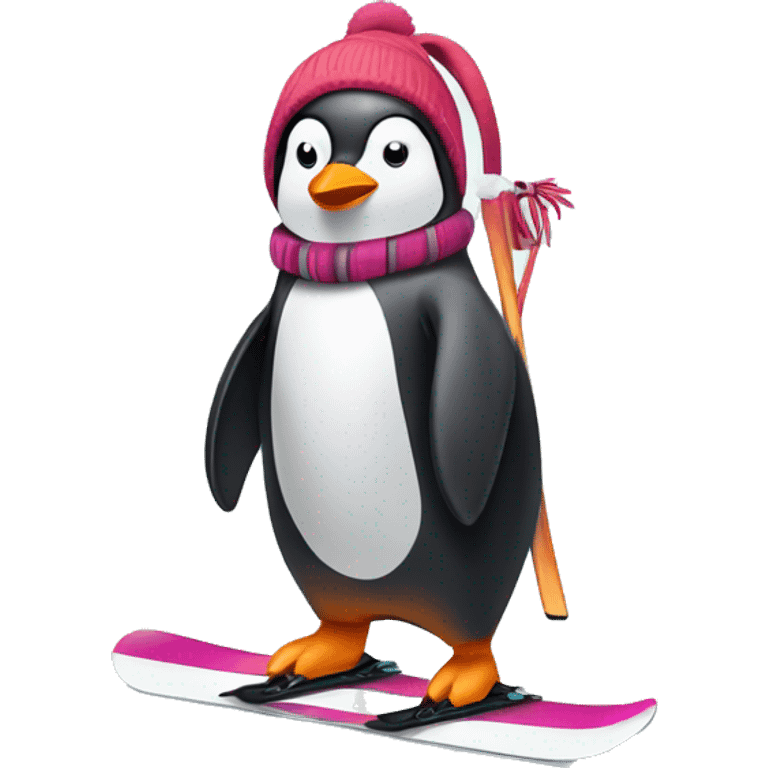 Penguin that’s skiing emoji