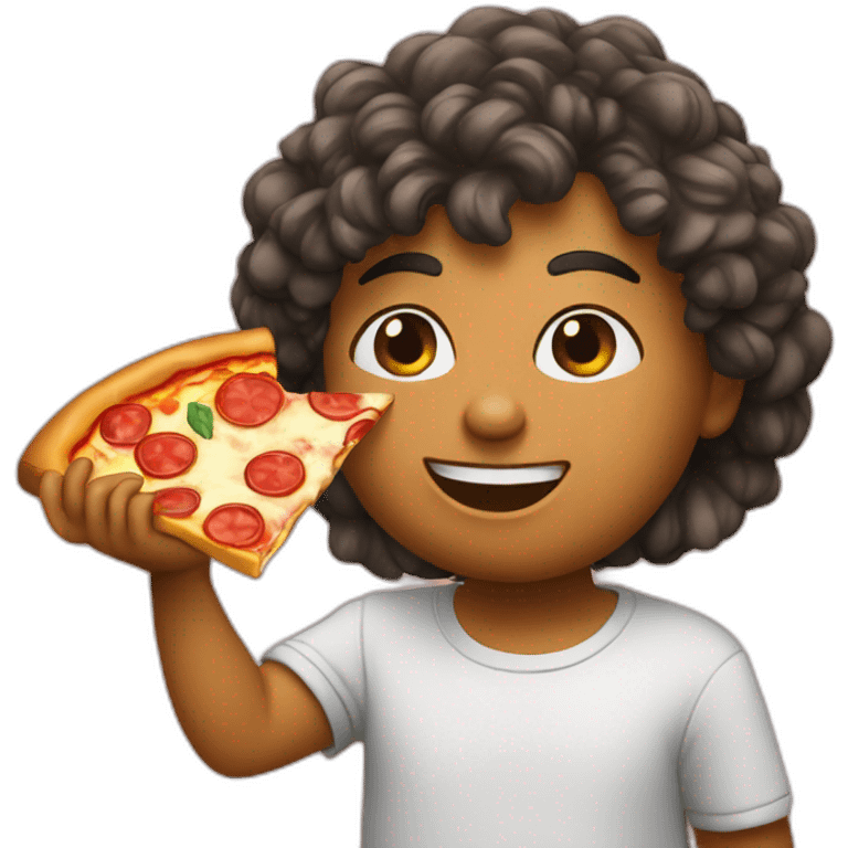 Marii eating pizza emoji