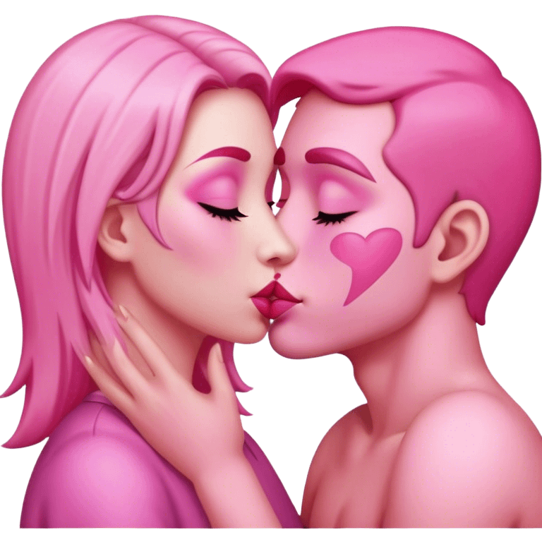 Pink kiss emoji