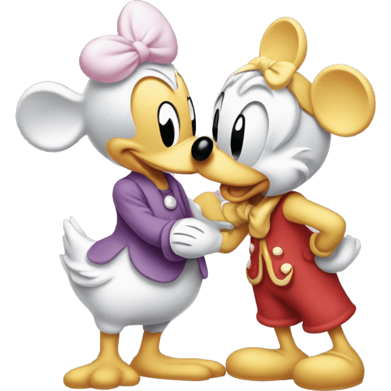 Mickey Mouse kissing Daisy Duck  emoji