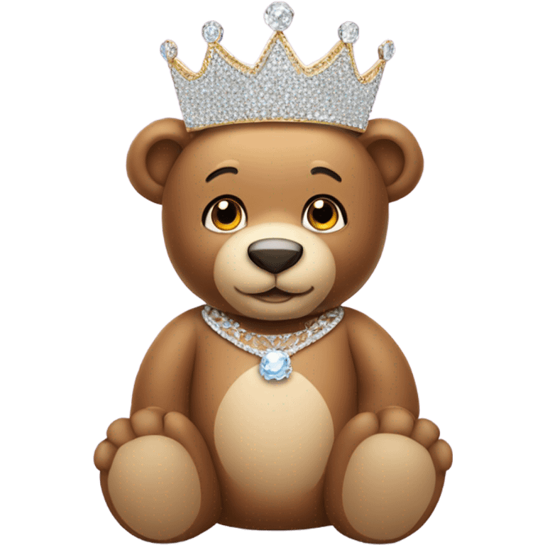 Teddy bear wearing tiara emoji