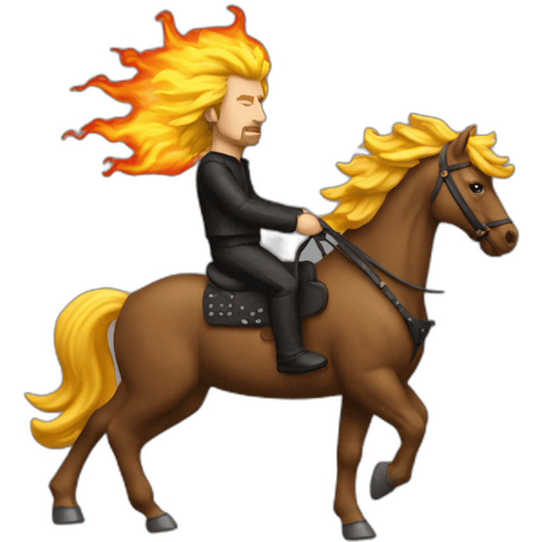 johnny halliday ride a flame horse emoji