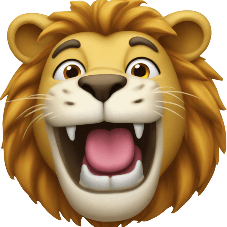 Lion making kiss face emoji