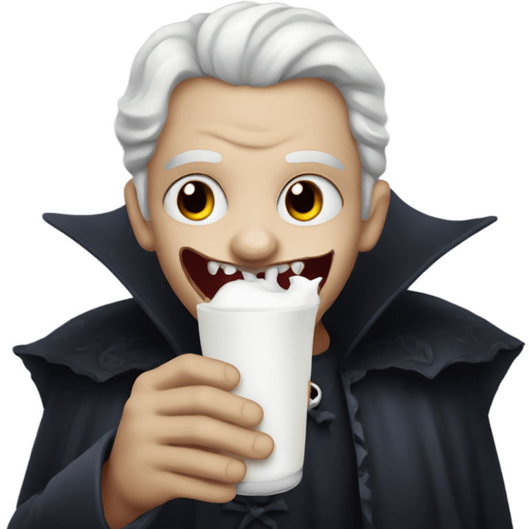 A vampire drinking milk emoji