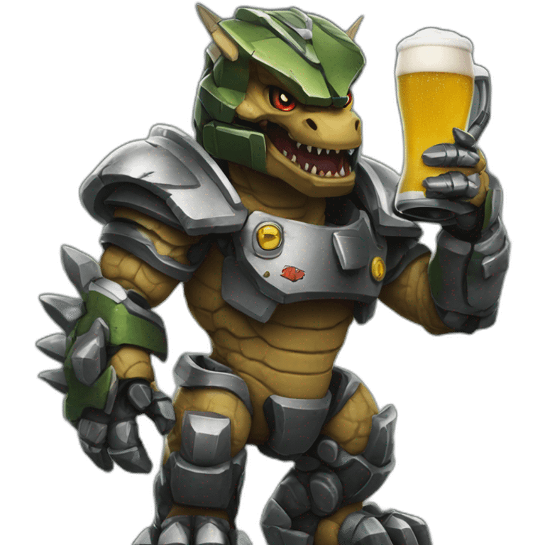 Grimlock bebe uma cerveja emoji