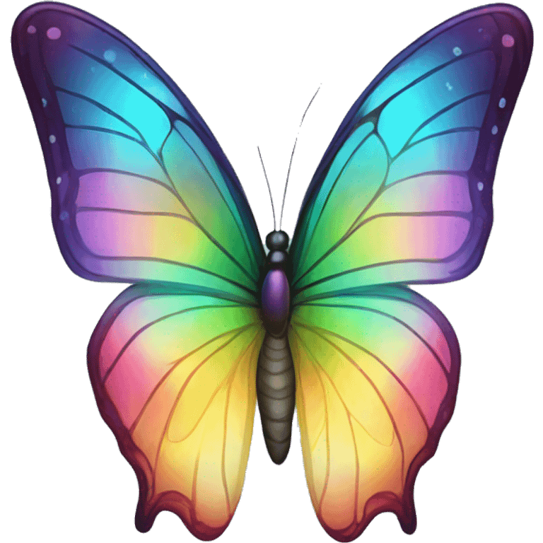 Iridescent glossy rainbow butterfly emoji