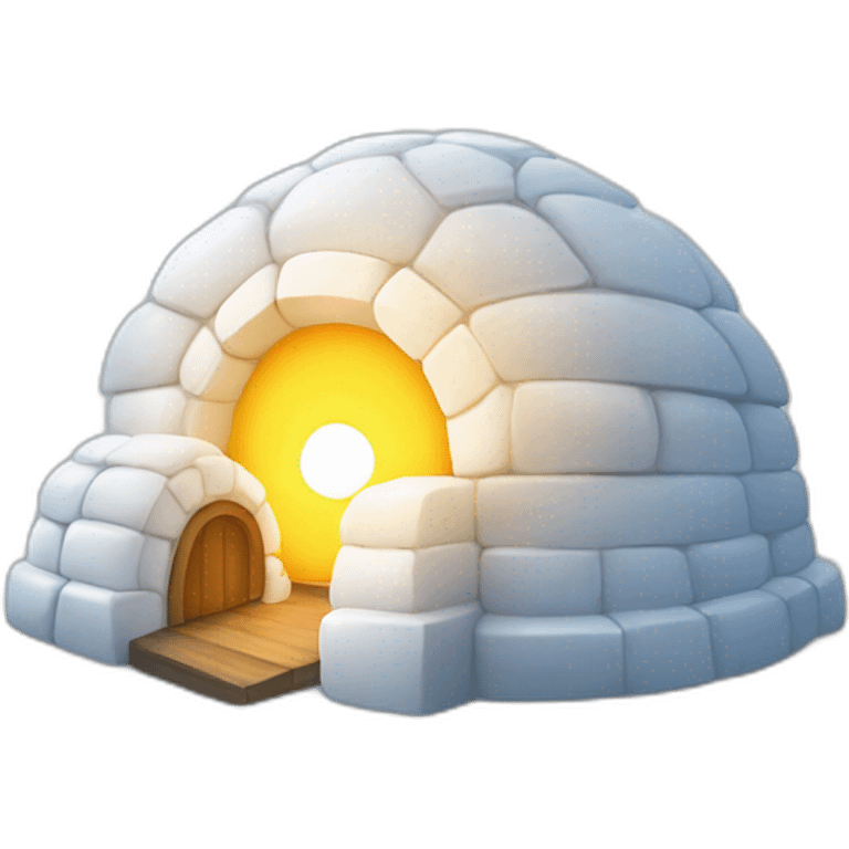 igloo with sun in background emoji