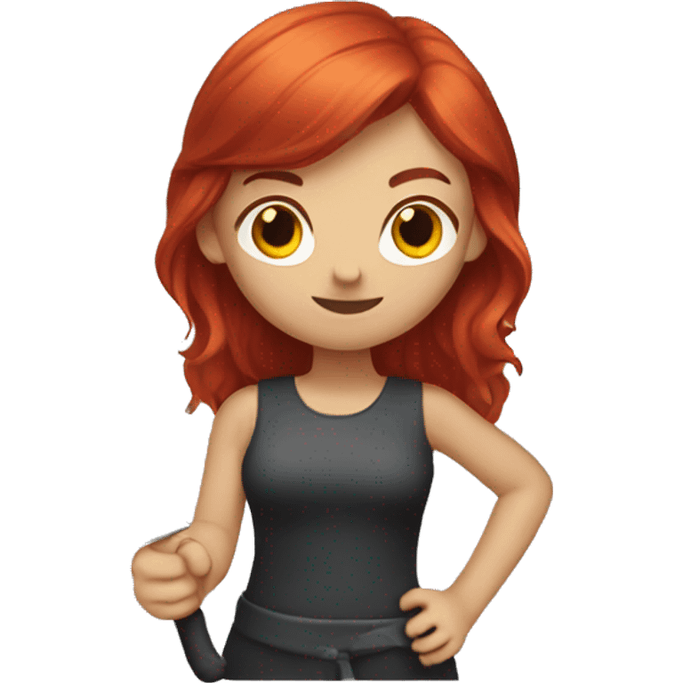 Red hair girl holding knife emoji