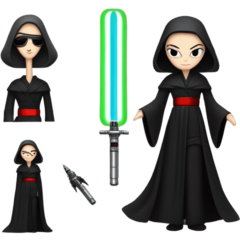 Jedi teen Morticia Addams flying a red Zephyr-J  emoji