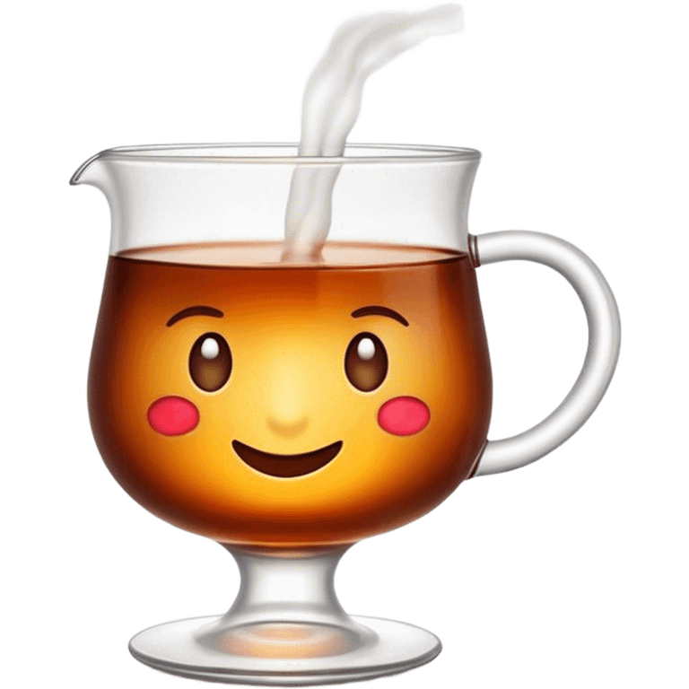 Cinematic Realistic Turkish Tea Pop Culture Emoji, featuring an inviting portrayal of a steaming glass of Turkish tea rendered with rich textures and warm, convivial lighting. emoji