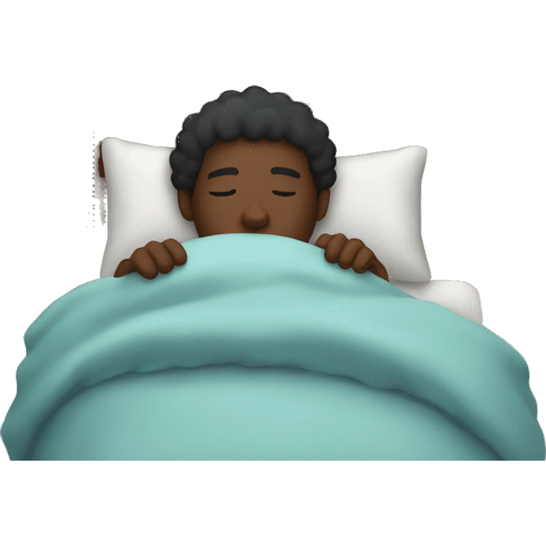 Black man sleeping in a bed  emoji