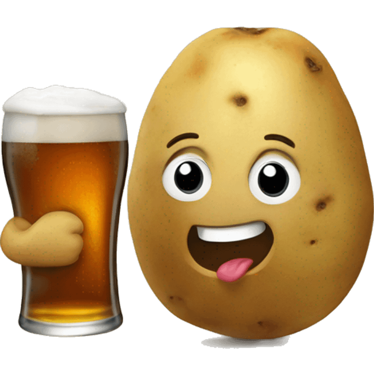 potato holding a beer emoji