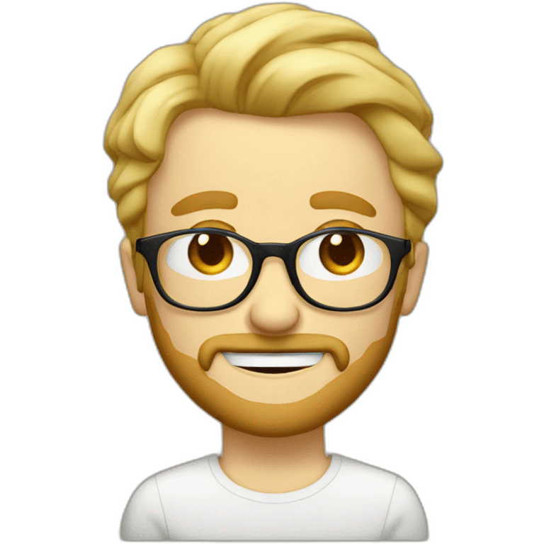 Blond man blue eye glasses small beard eating hazelnut emoji