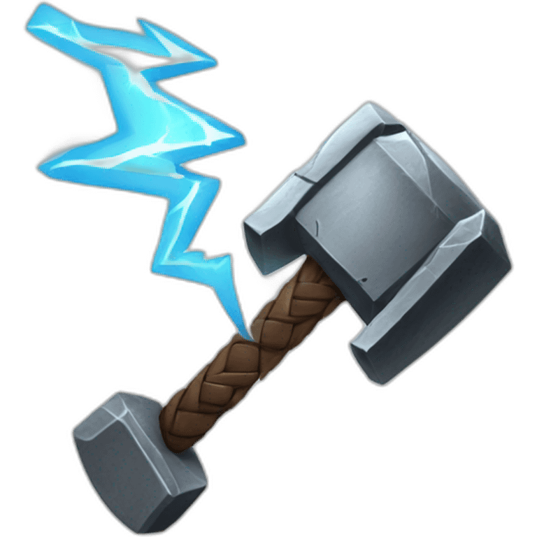 mjolnir with lightning emoji