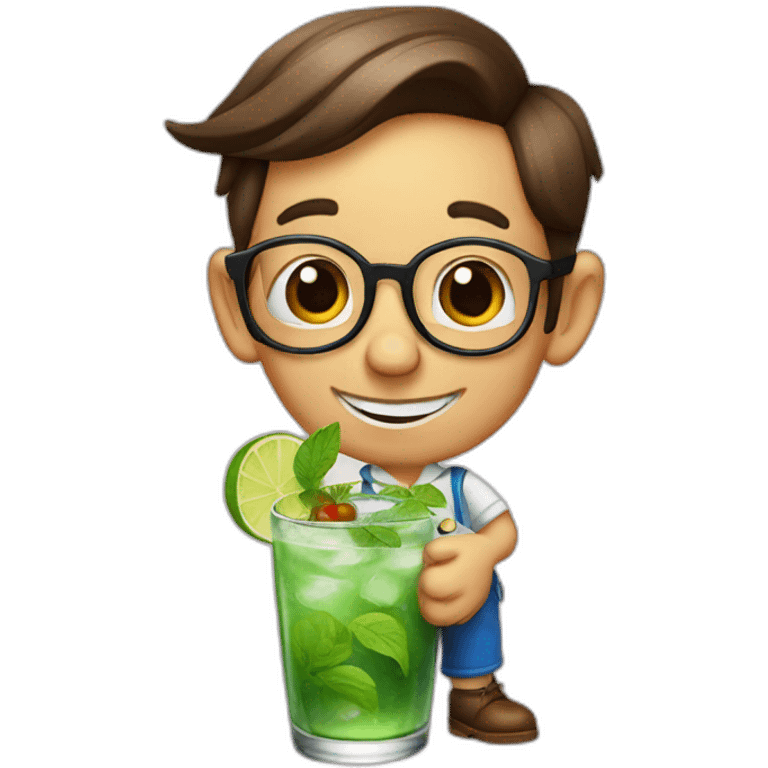 pinocchio with glasses and mojito emoji