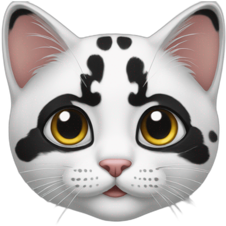 white black spotted cat emoji