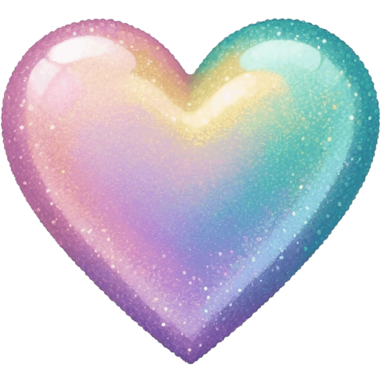 Colorful pastel glitter heart emoji