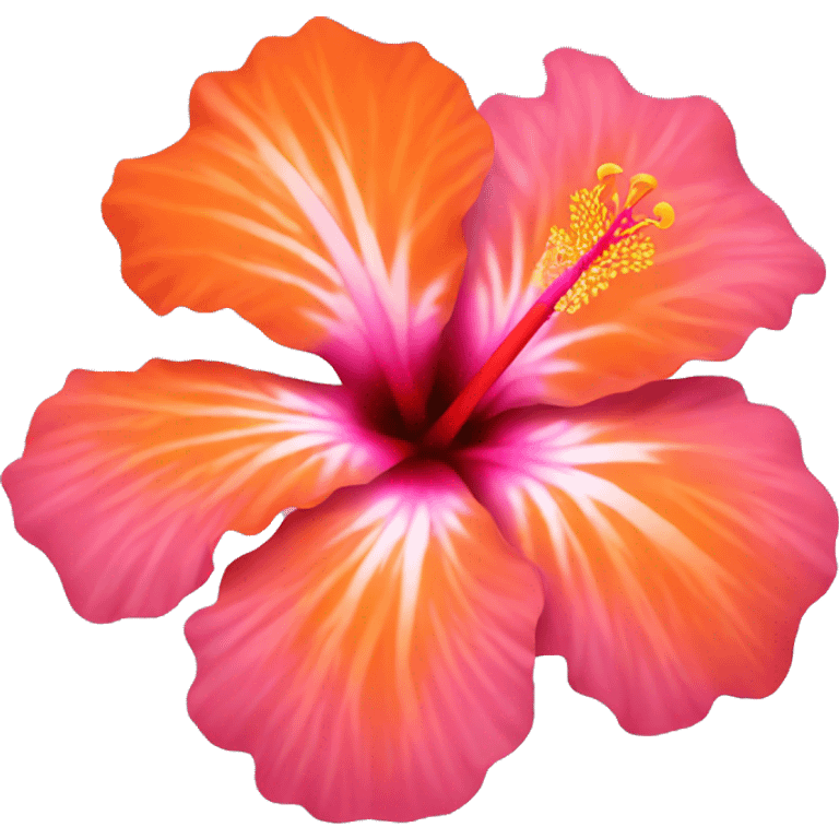 Pink and orange hibiscus flower emoji