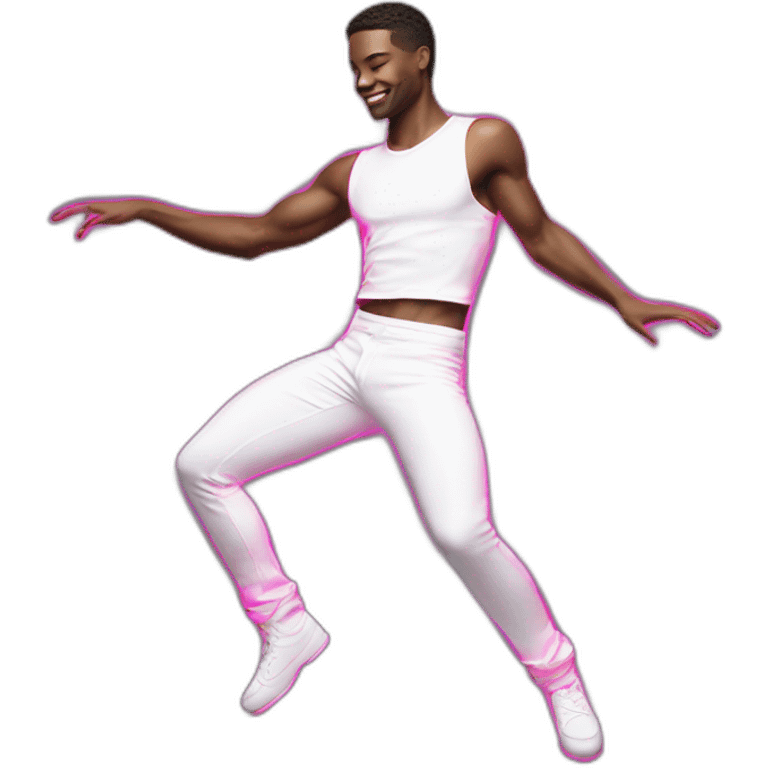  White male dancer big booty neon sign style emoji