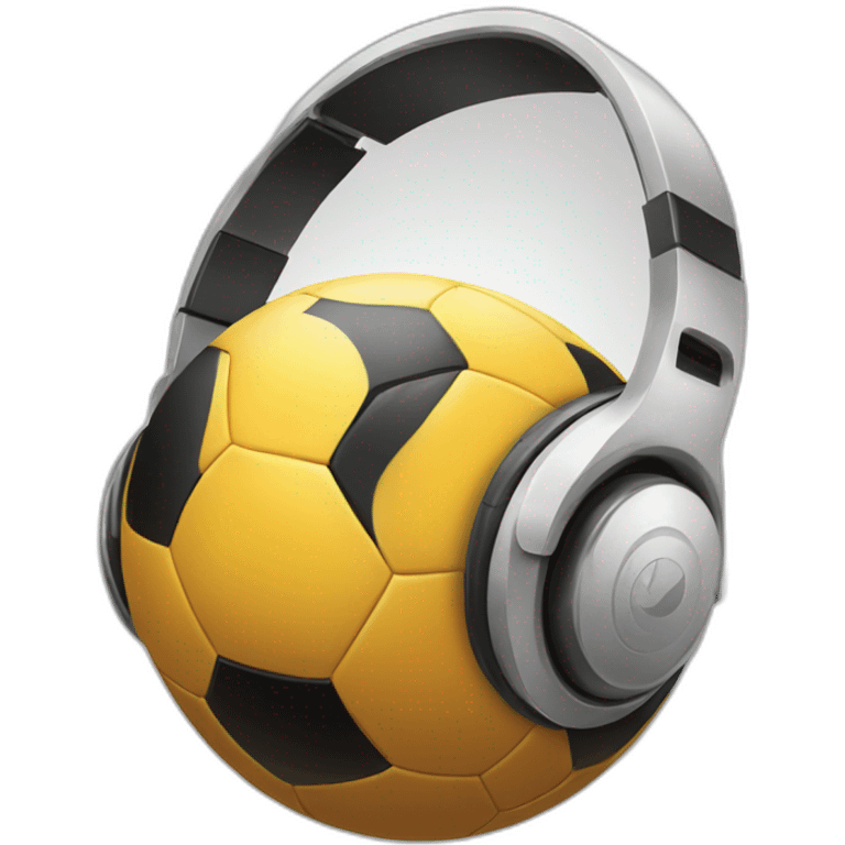 soccer ball with headphones emoji