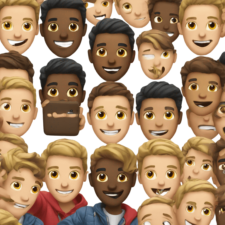 boys taking a fun selfie emoji