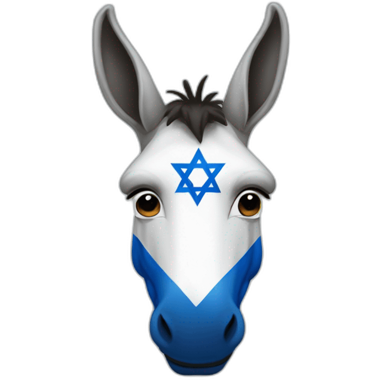 A donkey in the color of the Israeli flag emoji