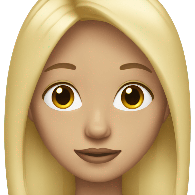 blonde girl straight hair long lashes emoji