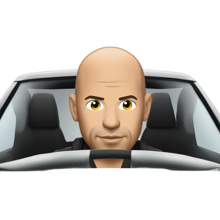 Vin Diesel in profile driving a car emoji