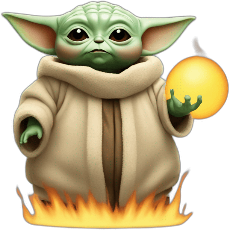 Star Wars fat baby Yoda heating Big macx emoji