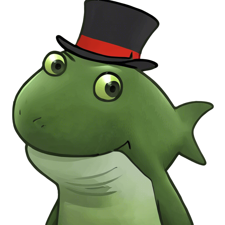 Shark with a top hat emoji