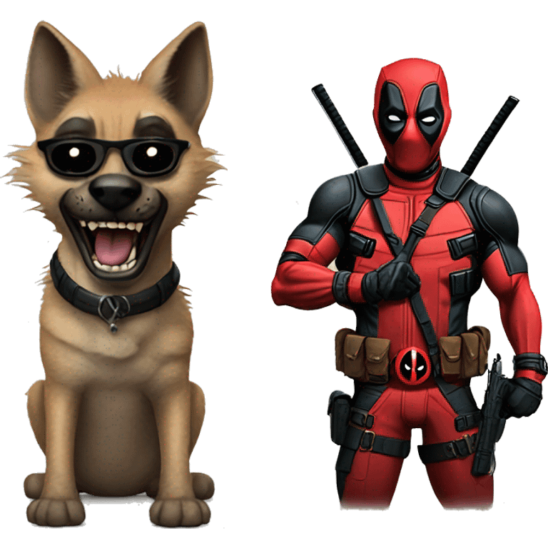 Deadpool on hyena emoji